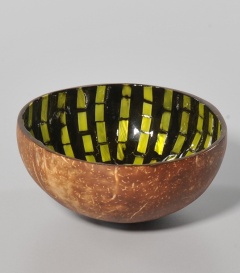 KOKOSNUSSSCHALE Perlmutt grün dm13xh6cm