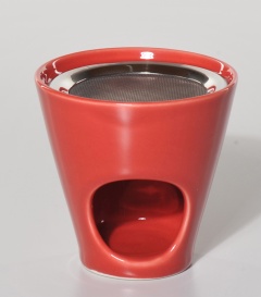 RÄUCHERSTÖVCHEN mit Sieb dm9,5xdm5,5xH9,5cm, kaminrot