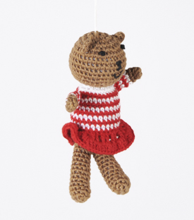 ANHÄNGER Häkelbär Mädchen BW gehäkelt 11cm