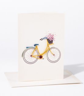 GRUSSKARTE Fahrrad  Papierdekor 9x11cm