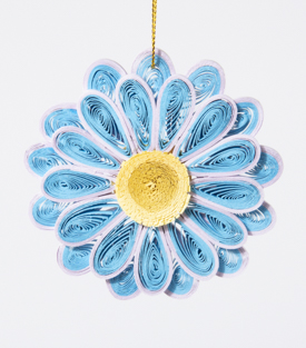 ANHÄNGER Blume blau Papier dm8cm