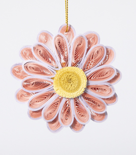 ANHÄNGER Blume apricot Papier dm8cm