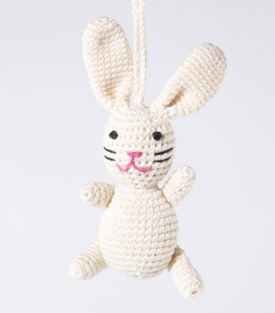 ANHÄNGER Hase natur Baumwolle gehäkelt 12cm