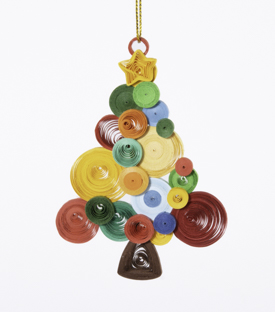 ANHÄNGER Weihnachtsbaum bunt Papier H10cm