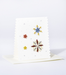 WEIHNACHTSKARTE Sterne Papierdekor 9x11cm