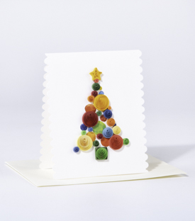 WEIHNACHTSKARTE Baum Papierdekor 9x11cm