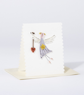 WEIHNACHTSKARTE Engel Papierdekor 9x11cm
