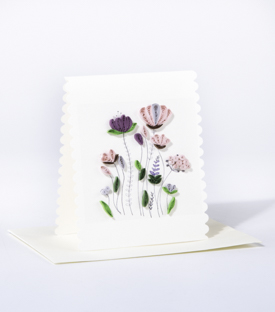 GRUSSKARTE Blossum Papierdekor 9x11cm