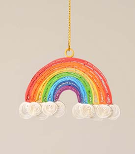 OSTERANHÄNGER Regenbogen Papier, 6cm