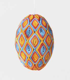 OSTEREI Anhänger  oragne-blau, Papier 6cm