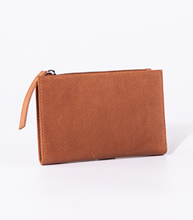 BÖRSE Zipper kaffee Rindsleder, 14,5xH10cm