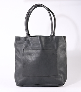 SHOPPER schwarz ungefüttert Rindsleder, 32x11xH35cm