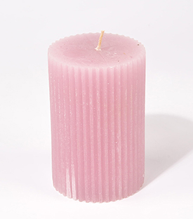 KERZE Struktur lavendel Rillen, dm8xH12cm