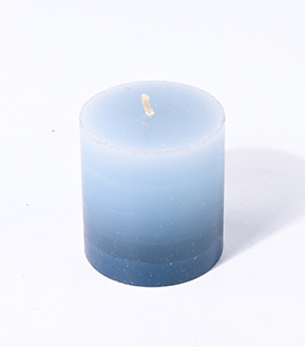 KERZE eisblau verlaufend dm5xH5,5cm