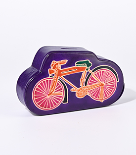 SPARDOSE Fahrrad   Ziegenleder 18x10x4,5cm