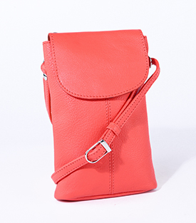 HANDYTASCHE zinober Rindsleder, 12x3xH18cm