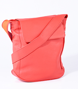 TASCHE Fächer zinober Rindsleder, H29x27cm