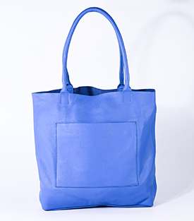 SHOPPER kobalt ungefüttert Rindsleder, 32x11xH35cm