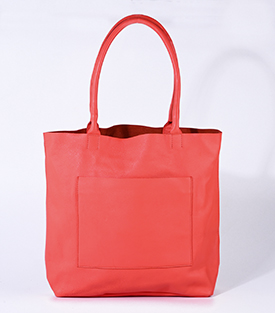 SHOPPER zinober ungefüttert Rindsleder, 32x11xH35cm