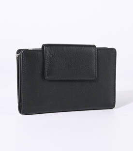 GELDBÖRSE schwarz Rindsleder 14,5x9cm