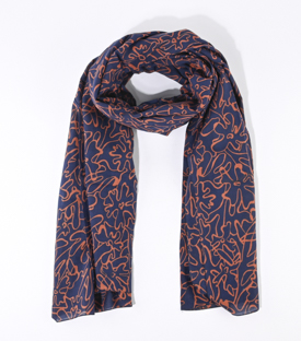 TUCH Floral aubergine 100% Bio-Baumwolle 180x110cm