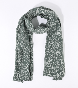 TUCH Floral grün 100% Bio-Baumwolle 180x110cm