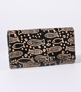 GELDBÖRSE Shanti Fische Ziegenleder 19x11cm