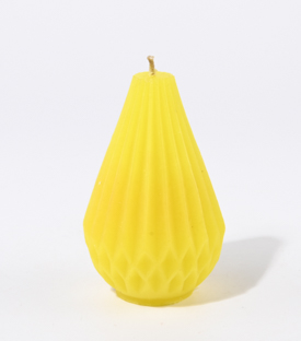 KERZE konisch gerillt gelb dm7xH12cm