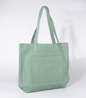 SHOPPER mint Rindsleder H36 x B43 x T12cm