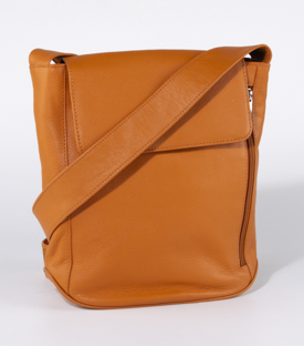 TASCHE Fächer orange Rindsleder H30 x B27 x T10cm