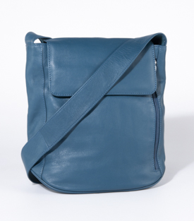 TASCHE Fächer petrol Rindsleder H30 x B27 x T10cm