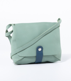 TASCHE Color Block mint petrol Rindsleder H16cm x B20 x T5cm