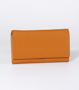 GELDBÖRSE orange Rindsleder 19x10cm
