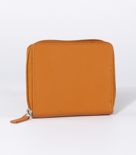 GELDBÖRSE orange Rindsleder 13x10cm