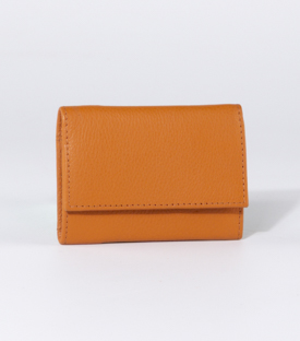 GELDBÖRSE mini orange Rindsleder 10x7,5cm