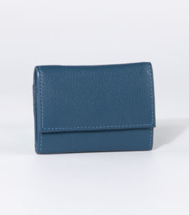 GELDBÖRSE mini petrol Rindsleder 10x7,5cm