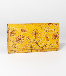 GELDBÖRSE Shanti Blumen Ziegenleder 19x10,5cm