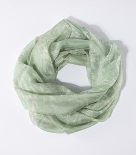 KREISSCHAL Schilf mint 100% Seide 140x50cm
