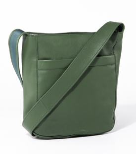 TASCHE Fächer smaragdgrün Rindsleder H28 x B27 x T10cm