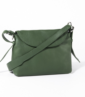 TASCHE Trapez smaragdgrün Rindsleder H21 x B26 x T10cm