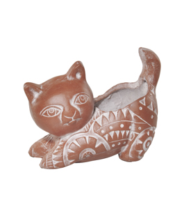 PFLANZTOPF Katze liegend, Ton 12x22xH16cm
