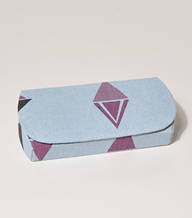 BRILLENETUI Treibholz mauve BW Canvas, 15x7xH3,5cm