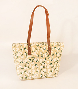 SHOPPER Canvas Blätter Biobaumwolle, 39x12xH27