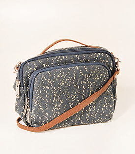 MINITASCHE Zipper Federgras Biobaumwolle, 22x8xH15cm