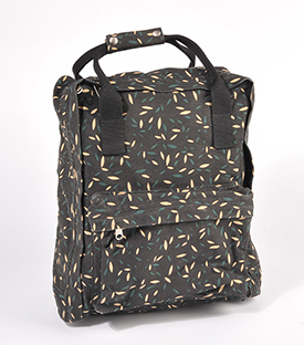 RUCKSACK, Blätter grün BW Canvas 30x11xH38cm