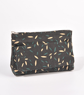 KOSMETIKTASCHE Blätter grün 18x5xH13cm