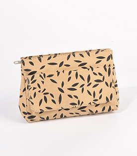 KOSMETIKTASCHE Blätter beige 18x5xH13cm