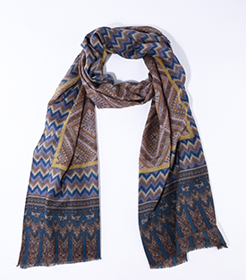 SCHAL Zickzack mauve 100% Merinowolle, 200x70cm