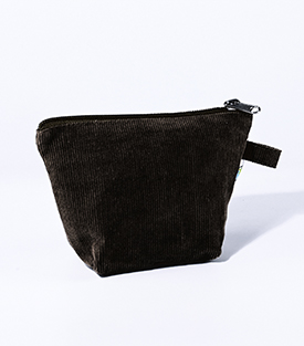 KOSMETIKTÄSCHCHEN Cord schwarz Baumwolle 18x8xH12cm