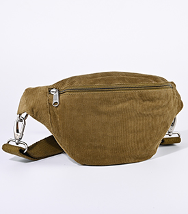 BAUCHTASCHE Cord olivbraun Baumwolle 38x18cm